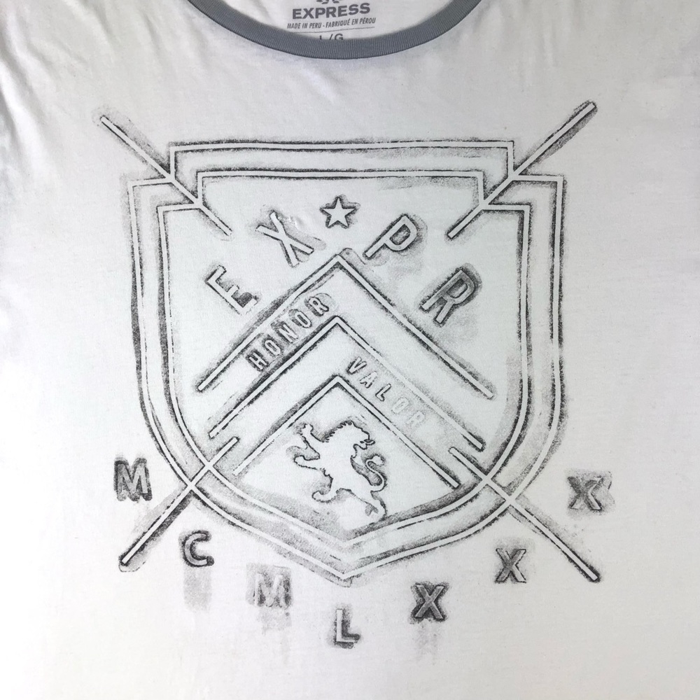 Express Color Block Airbrush Badge Graphic Tee - image 6